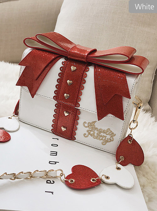 Gift Box Shape Sweet Lolita Sequin Bowknot Shoulder Bag