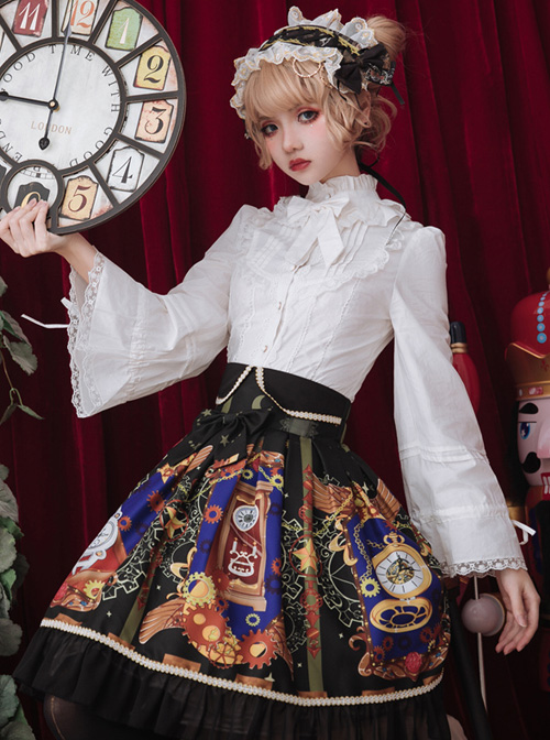 Time Machine Heart Series SK Retro Printing Classic Lolita Skirt