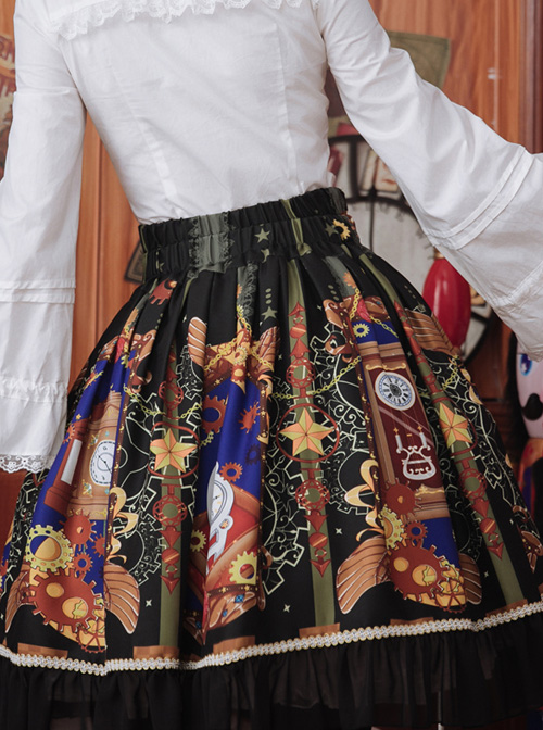 Time Machine Heart Series SK Retro Printing Classic Lolita Skirt