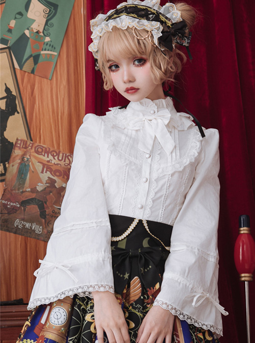 High Collar Classic Lolita Ruffle Long Sleeve Shirt
