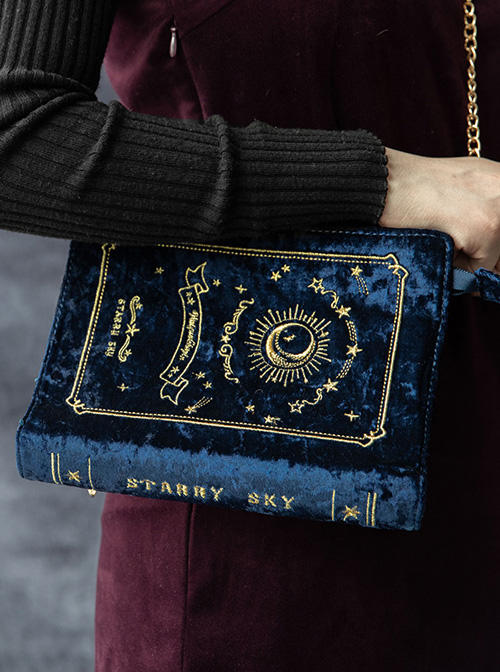 Stars And Moon Series Books Shaped Classic Lolita Suede Aslant Bag