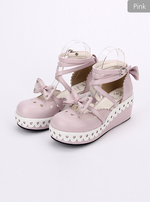 Round-toe Cute Lace Bowknot Sweet Lolita Shoes