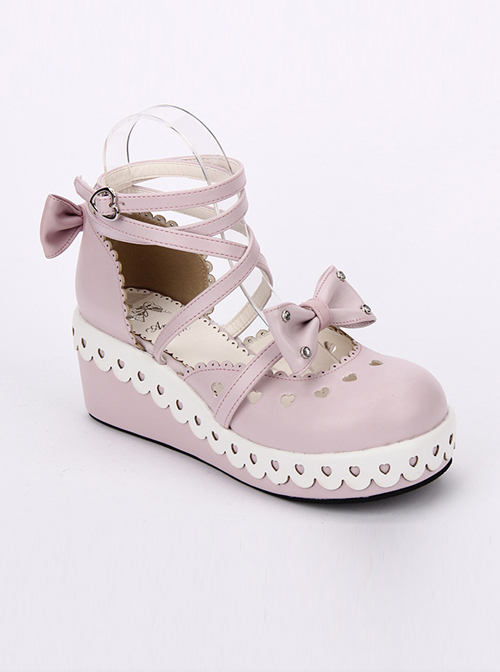 Round-toe Cute Lace Bowknot Sweet Lolita Shoes