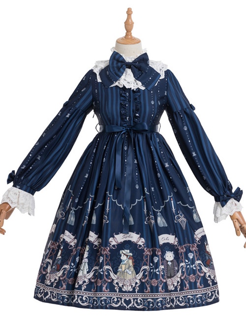 Magic Tea Party Rose Knight Long Sleeve Dress Classic Lolita OP