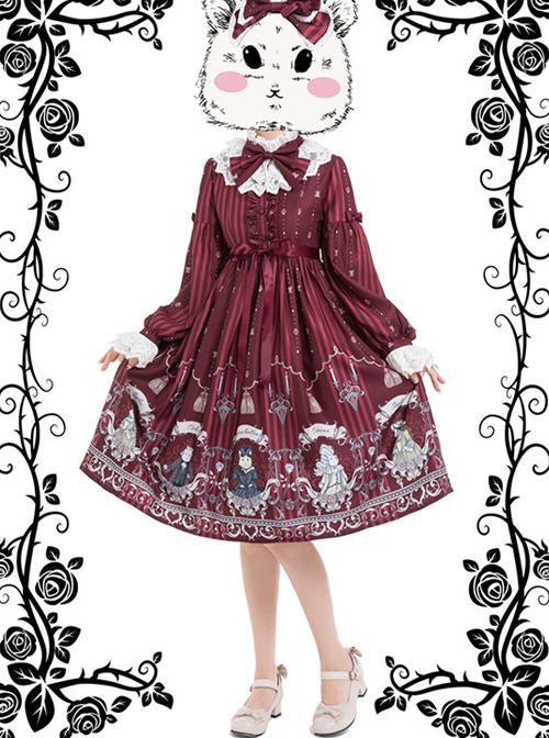 Magic Tea Party Rose Knight Long Sleeve Dress Classic Lolita OP