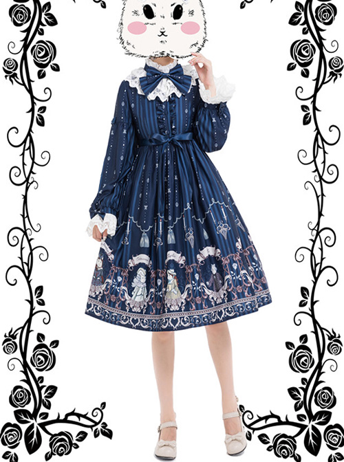 Magic Tea Party Rose Knight Long Sleeve Dress Classic Lolita OP