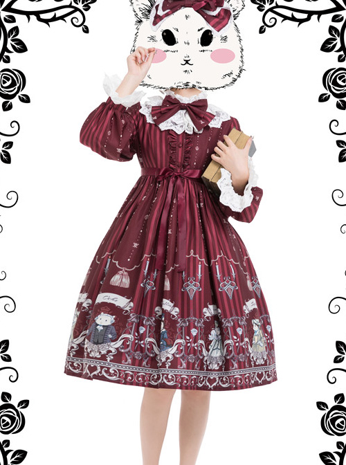 Magic Tea Party Rose Knight Long Sleeve Dress Classic Lolita OP