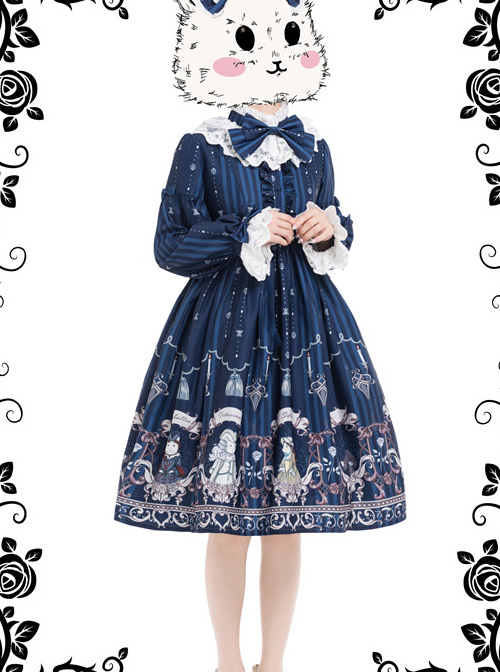 Magic Tea Party Rose Knight Long Sleeve Dress Classic Lolita OP