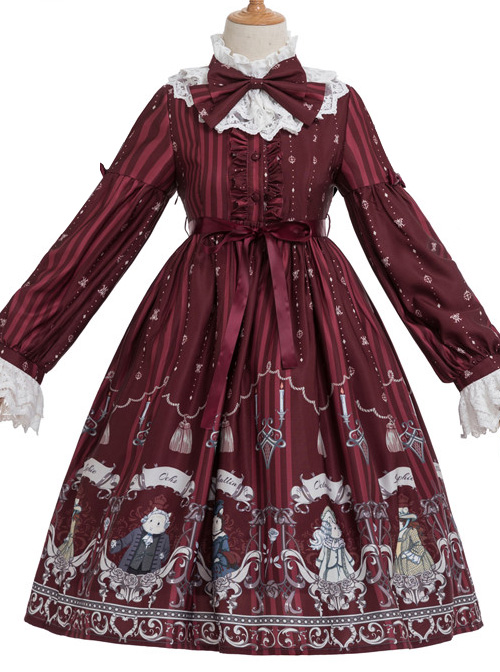 Magic Tea Party Rose Knight Long Sleeve Dress Classic Lolita OP