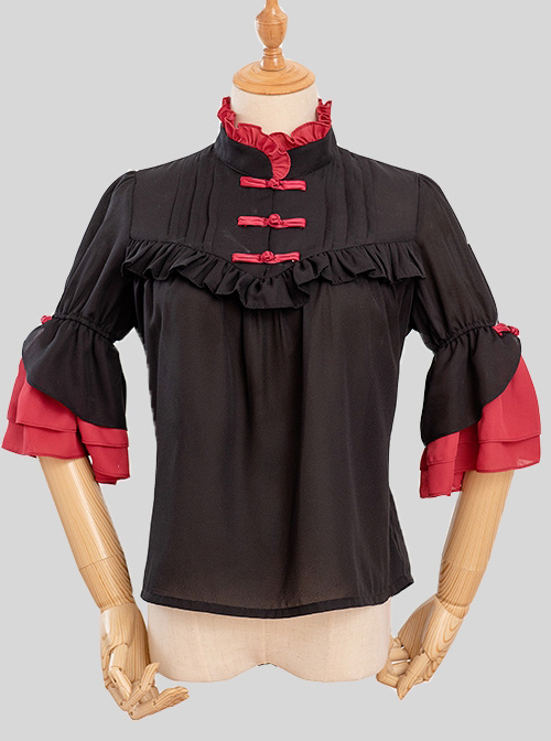 Magic Tea Party City Of Aurora Series Classic Lolita Chinese Style Short Sleeve Shirt