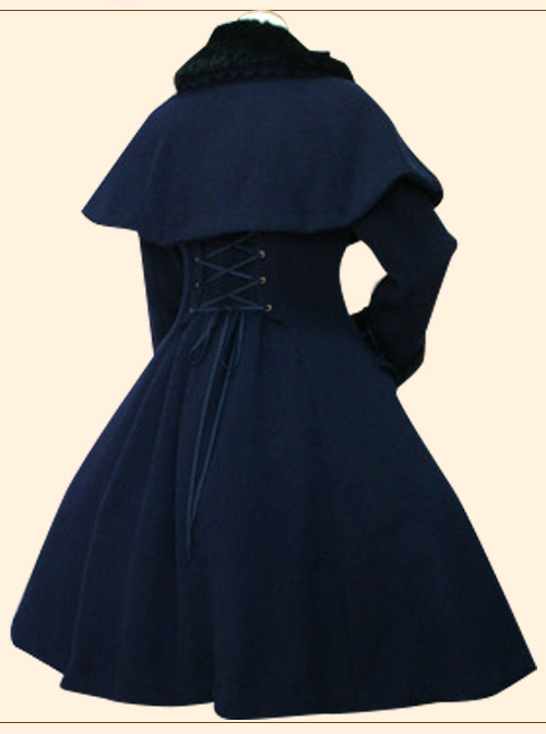 Retro Slim Autumn Winter Classic Lolita Coat And Cloak Set