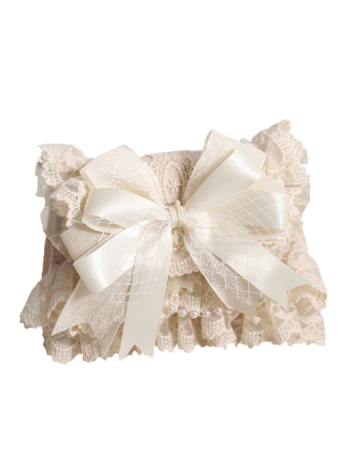 Apricot Lace Big Bowknot Elegant Classic Lolita Bag