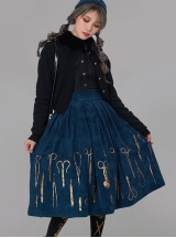 Bronze Surgical Equipment Series Velour Blue Classic Lolita Skirt