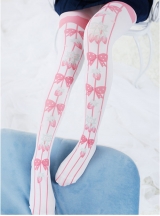Pink Cute Strawberry Bowknot Printing Sweet Lolita Pantyhose
