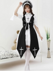 Cross Witch Gothic Lolita Dress And Shirt And Hat Set