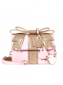 Gift Box Shape Sweet Lolita Sequin Bowknot Shoulder Bag