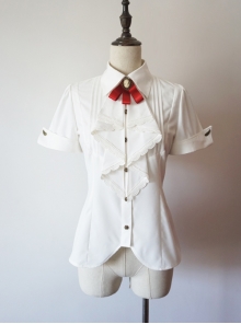 Researcher Series White Lapel Shirt Classic Lolita Short Sleeve Blouses