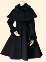 Retro Slim Autumn Winter Classic Lolita Coat And Cloak Set