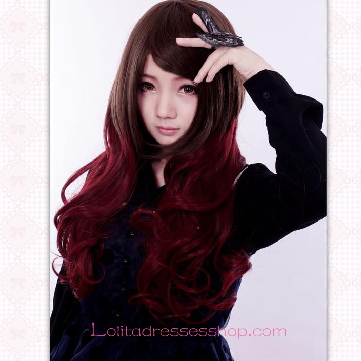 Lolita Gothic Maid Sweet Red Wine Wig