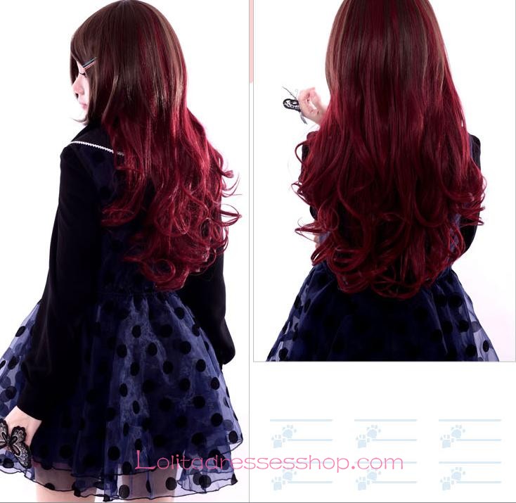 Lolita Gothic Maid Sweet Red Wine Wig