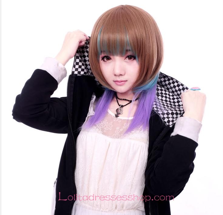 Lolita Short Brown Maid Sweet Cosplay Wig