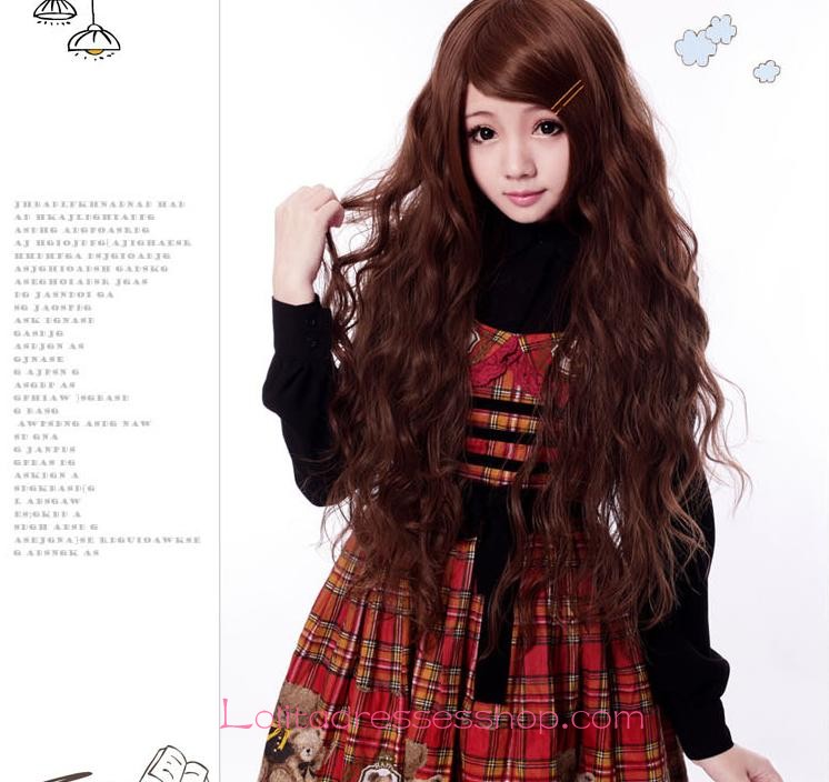 Lolita Brown Long Maid Sweet Cosplay Wig