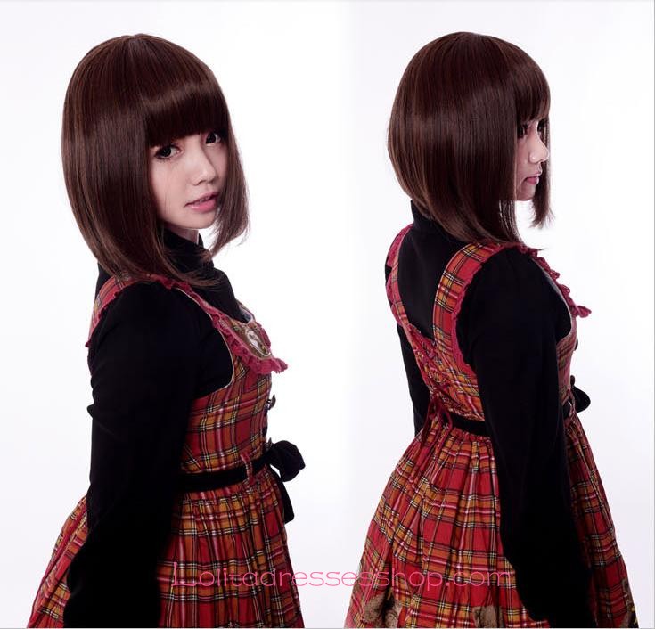 Lolita Short Brown Maid Sweet Cosplay Wig