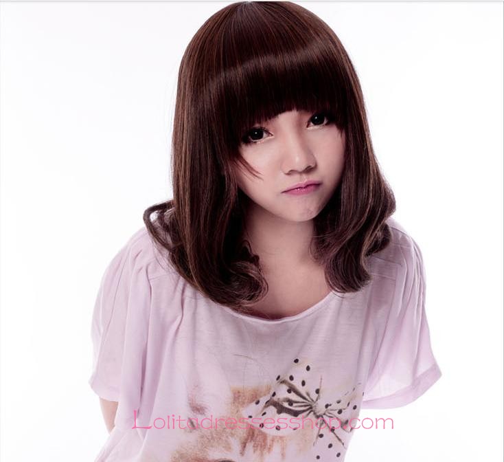 Lolita Short Brown Pear Head Maid Sweet Cosplay Wig